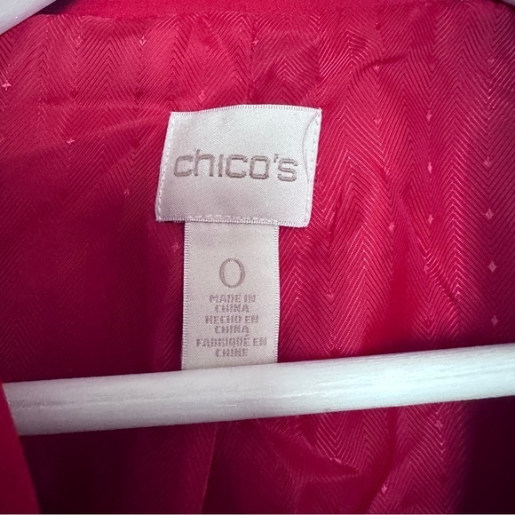 Chicos red blazer Double Button Pockets Lined Size 0 Small - Picture 4 of 9